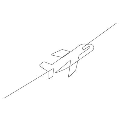 Continuous Aeroplan Line Art Design Minimalist One Line Aircraft Drawing