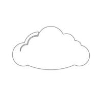 Minimalist Cloud Line Art on White Background Simple Design vector