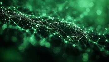 Glowing futuristic technology backdrop pattern shining bright data communication generated by AI photo