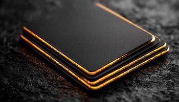 Old book on table, reading mobile phone stack generated by AI photo