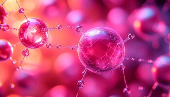 Bright glowing sphere of molecular structure in laboratory research generated by AI photo