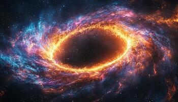 Glowing star field in deep space, futuristic astronomy generated by AI photo