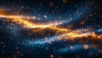 Glowing star in dark space, galaxy backdrop illuminated generated by AI photo