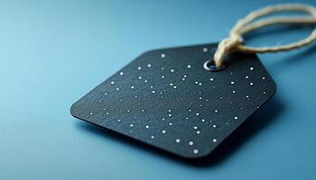 Metallic drop on wet rope in nature still life generated by AI photo