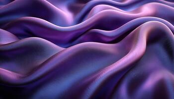 Smooth wave pattern in purple silk decoration elegance generated by AI photo