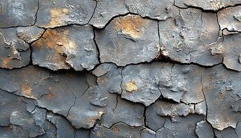 Rusty metal wall stained with old paint texture generated by AI photo