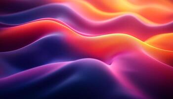 Smooth wave pattern in bright pink colors flowing elegantly generated by AI photo