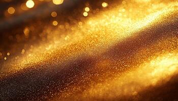 Brightly lit celebration with glowing metallic gold backdrop generated by AI photo