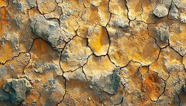 Rusty wall with rough texture in abandoned building generated by AI photo