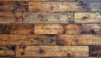 Old wood plank pattern in rustic building feature generated by AI photo