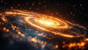 Glowing shiny night bright celebration space backdrop defocused exploding generated by AI photo