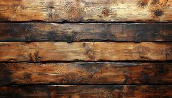Old weathered plank with rough wood grain pattern generated by AI photo