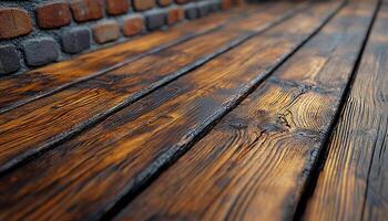 Old plank wall with rustic pattern in nature generated by AI photo
