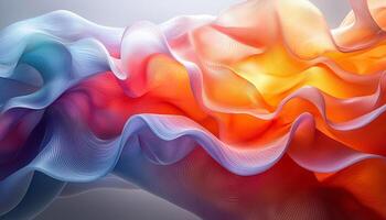 Vibrant colors flowing in smooth wave pattern illustration generated by AI photo