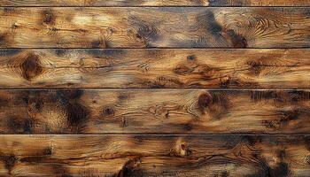 Old rustic plank flooring in dark weathered timber generated by AI photo