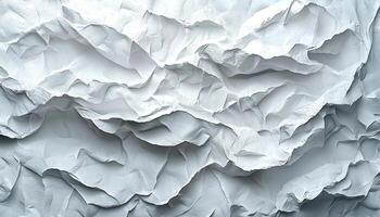 Crumpled paper backdrop with wrinkled damaged sheet texture generated by AI photo