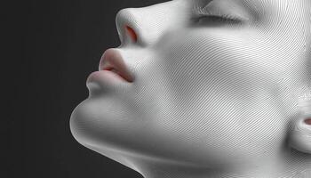Beautiful woman with shiny blond hair and elegance generated by AI photo