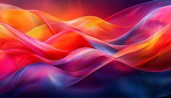 Smooth wave pattern flowing in vibrant futuristic colors generated by AI photo