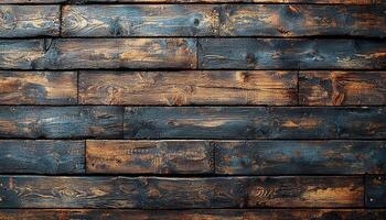 Old weathered wood plank pattern on rustic wall generated by AI photo