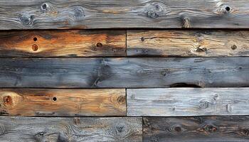 Old weathered plank wall with rustic wood pattern generated by AI photo