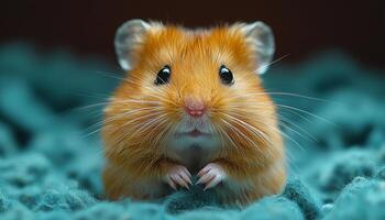 Fluffy guinea pig with cute whiskers looking shy generated by AI photo