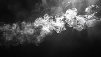 Smooth curve of smoke flowing in mysterious motion generated by AI photo