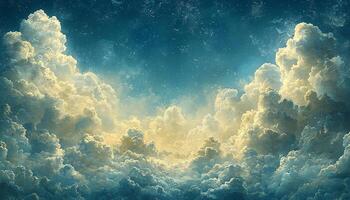 Night sky backdrop, shiny stars in galaxy pattern generated by AI photo