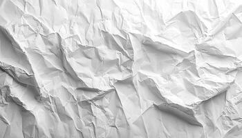 Crumpled paper wrinkled pattern rough backdrop garbage sheet damaged generated by AI photo