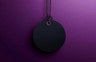 Shiny metal chain hanging in empty space decoration generated by AI photo