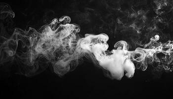 Smooth flowing curves of smoke create mysterious patterns generated by AI photo