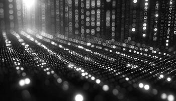 Glowing technology illuminated bright shiny light pattern night generated by AI photo