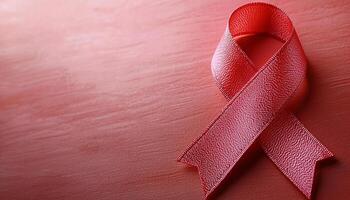 Breast cancer ribbon symbolizes unity in healthcare support generated by AI photo