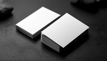 Business card identity blank paper stack business heap generated by AI photo