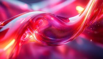Glowing futuristic wave pattern in vibrant colors flowing generated by AI photo