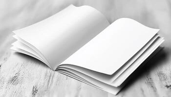 Learning from an empty book cover illustration library generated by AI photo