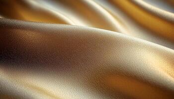 Smooth shiny gold metallic wave pattern elegance decoration generated by AI photo