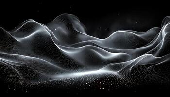 Dark space wave pattern flowing underwater, futuristic glowing galaxy generated by AI photo