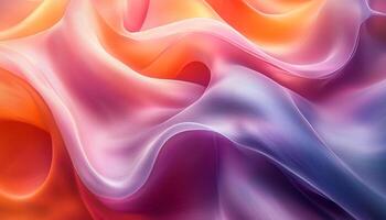 Smooth silk wave pattern in vibrant pink color elegance generated by AI photo