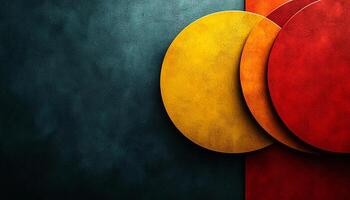 Dark grunge wall with vibrant colors and circle shape generated by AI photo