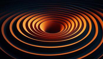 Glowing spiral pattern spinning in dark futuristic backdrop generated by AI photo