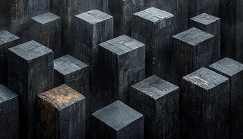 Concrete construction industry pattern architecture shape stack cube wall generated by AI photo