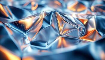 Shiny reflection pattern futuristic shape metal backdrop crystal generated by AI photo