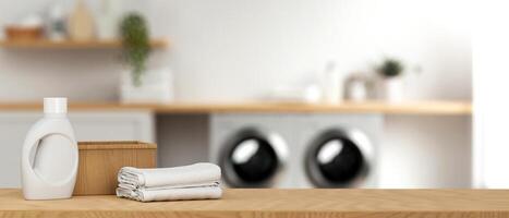 Modern Sustainable Laundry Setup with Dual Washers 3D Render photo