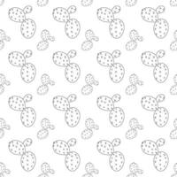Big flat cactus in doodle style. Simple seamless pattern. illustration. vector