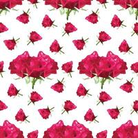 Horizontal stripes of large and small roses in polygonal style. vector