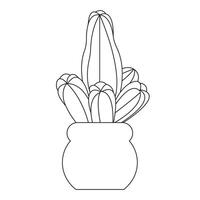 Cactus in doodle style. illustration isolated on white background. vector