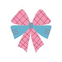 A checkered vintage bow or ribbon in a flat style vector