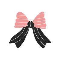 A striped vintage bow or ribbon in a flat style vector
