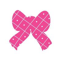 A pink retro bow or ribbon in a flat style vector
