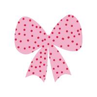 A polka dot textured retro bow or ribbon in a flat style vector